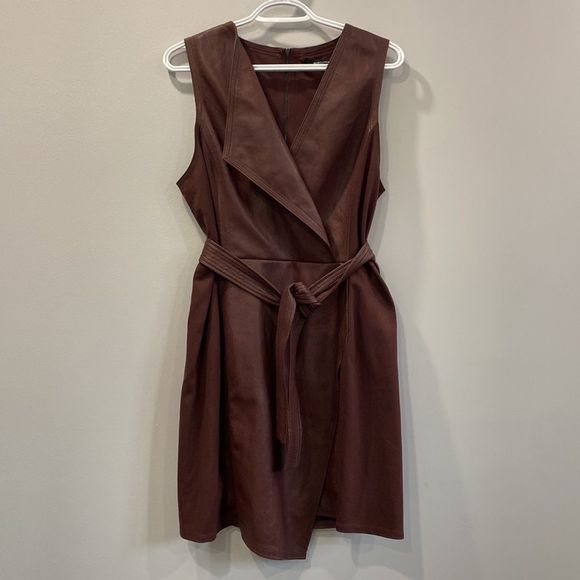 BCBGMaxAzria Layla Asymmetrical Dress Faux Leather - Picture 9 of 16